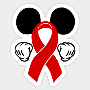 Mouse ears Awareness Ribbon (Red) Sticker